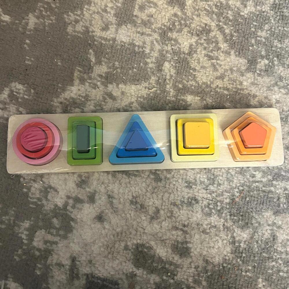 Unbranded Montessori Multicolored Wooden Shape Sorting & Stacking Toy (NEW)